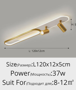 Moderne LED Plafondlamp met Spotlight - Zwart, Wit of Goud - Sfeervolle Verlichting voor Slaapkamer & Studiekamer
