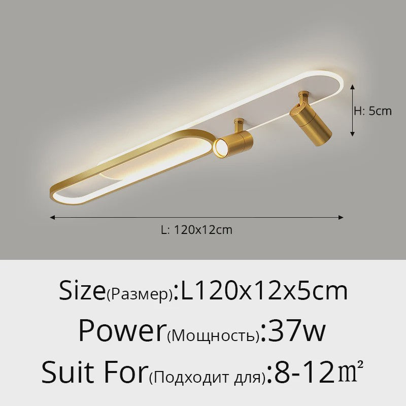 Moderne LED Plafondlamp met Spotlight - Zwart, Wit of Goud - Sfeervolle Verlichting voor Slaapkamer & Studiekamer
