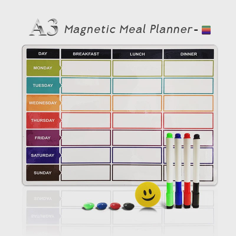 Flexibel Magnetisch Weekplanner Whiteboard A3 - Ideaal voor Koelkast & Kantoor