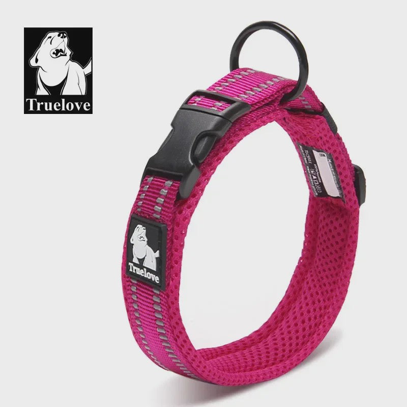 Truelove Verstelbare Hondenhalsband - Gewatteerd Mesh, 3M Reflecterend Nylon, Duurzaam & All-Weather, 8 Maten