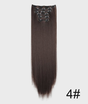 Synthetische Haarverlenging Set: 6 Delen Clip-in Extensions 60cm Lang & Steil