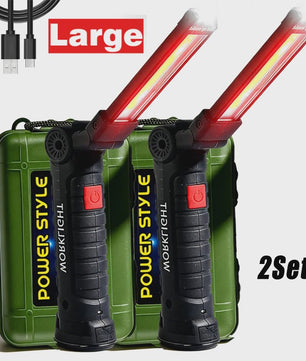 360° Draaibare LED Werklamp met 5 Modi, USB Oplaadbaar, Magneetvoet & Haak