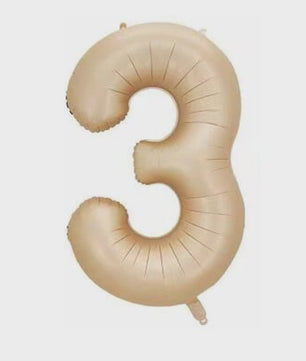Grote Folie Ballonnen Cijfers 0-9 Cream Caramel & Wit (32/40 inch) - Feestdecoratie