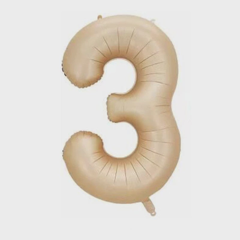 Grote Folie Ballonnen Cijfers 0-9 Cream Caramel & Wit (32/40 inch) - Feestdecoratie