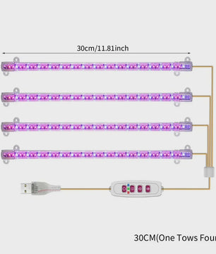 USB LED Groeilamp Kweeklamp Full Spectrum Dimbare Plantenlamp met Timer voor Binnen