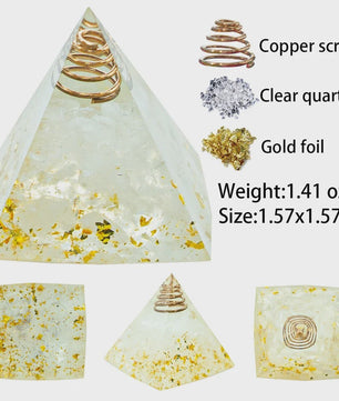 Orgonite Kristal Piramide - Energie & Meditatie Tool - Amethist & Kwarts Decoratie