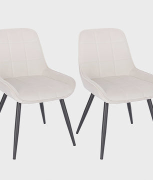 Set van 2 Ergonomische Velvet Eetkamerstoelen - Scandinavisch Design