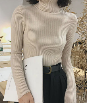 Dames Gebreide Turtleneck Trui - Slim Fit Koreaans Stijl | Herfst & Winter Collectie