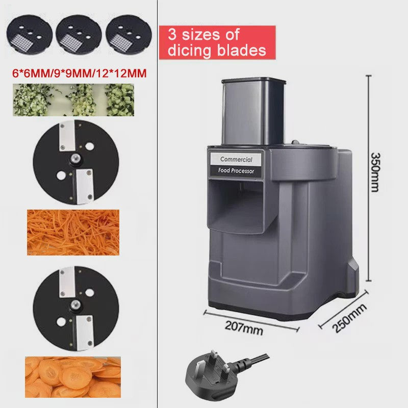 Professionele Elektrische Groentesnijder 3-in-1: Snijden, Raspen & Blokjes