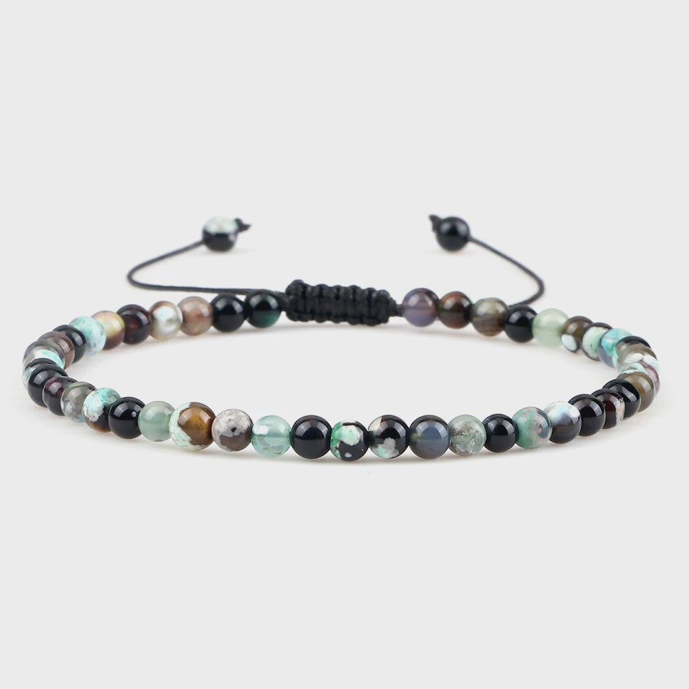 Natuurlijke 4mm Kralen Armbanden - Agate & Onyx - Yoga, Gebed & Stijlvol