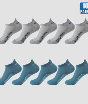 5/10 Paar Katoenen Sneakersokken Heren & Dames - Ademend Mesh & Comfortabel