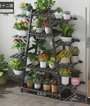 Houten Bloemenstandaard Multi-laags Balkon Plantenrek Woonkamer