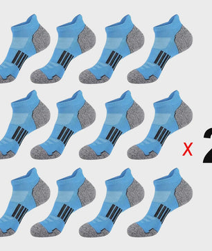 12 Paar Unisex Ademende Sportsokken - Lage Sokken voor Kinderen & Volwassenen (Maat 33-46)