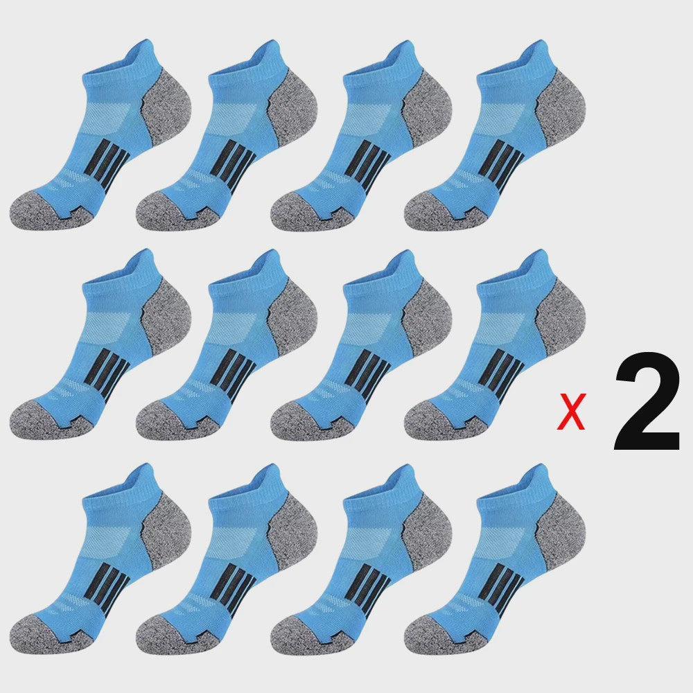 12 Paar Unisex Ademende Sportsokken - Lage Sokken voor Kinderen & Volwassenen (Maat 33-46)
