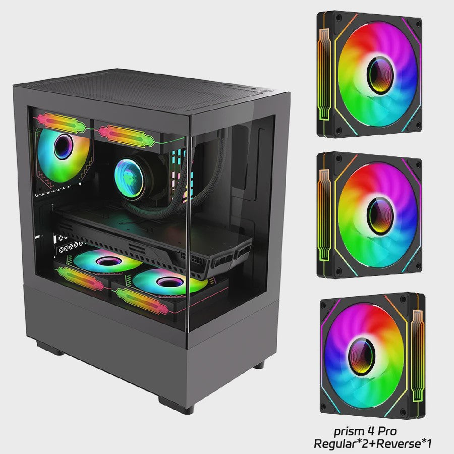 WJCOOLMAN Xuanwu Mini/Pro PC Behuizing - M-ATX/ITX, 270° Panoramisch Uitzicht