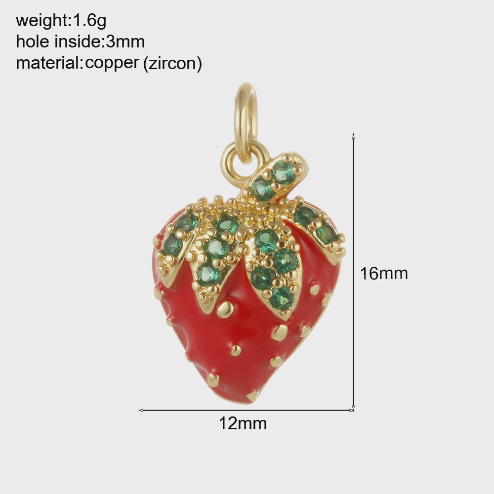 Gouden Bedeltjes Fruit & Drankjes met Zirkonia - Sieraden Maken