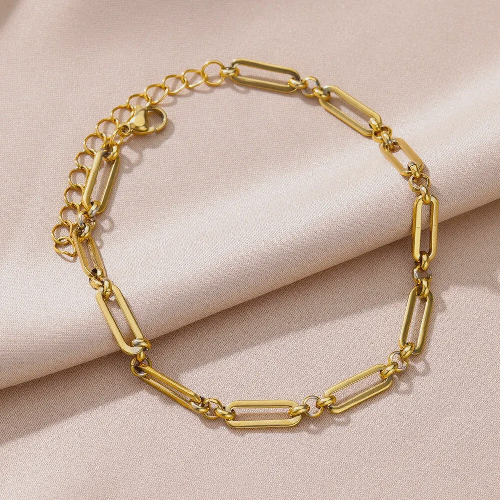 Gouden Anklet met Kralen en Bedels - Roestvrij Staal - Zomerse Strandjuwelen