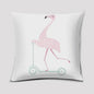 Vrolijke Flamingo Kussenhoes Vierkant - Decoratie voor Bank & Auto