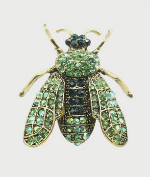 Luxe Bijen Broche met Kristallen - Vintage Baroque Stijl