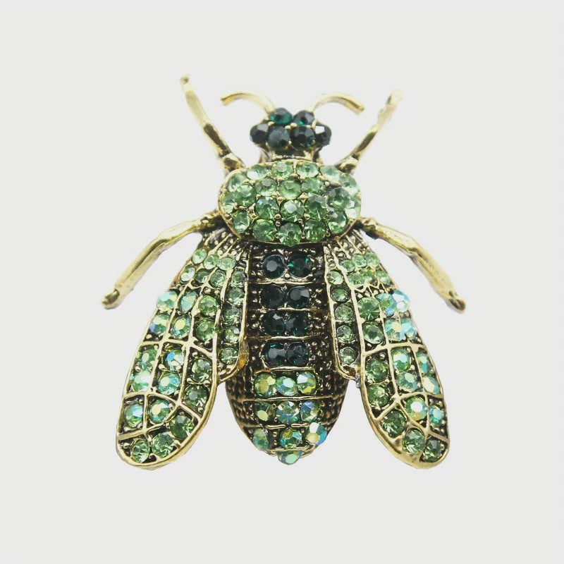 Luxe Bijen Broche met Kristallen - Vintage Baroque Stijl