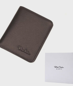 Bison Denim Heren Portemonnee - Echt Leer, Zwart, Mini Model N4429