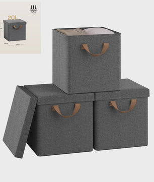 Opvouwbare Opbergbox met Deksel - Set van 3 of 5 - Stoffen Organizer voor Kleding en Speelgoed
