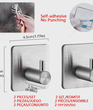 Set Badkamer Accessoires: Handdoekrek, Toiletrolhouder, Haak & Ring - Zwart