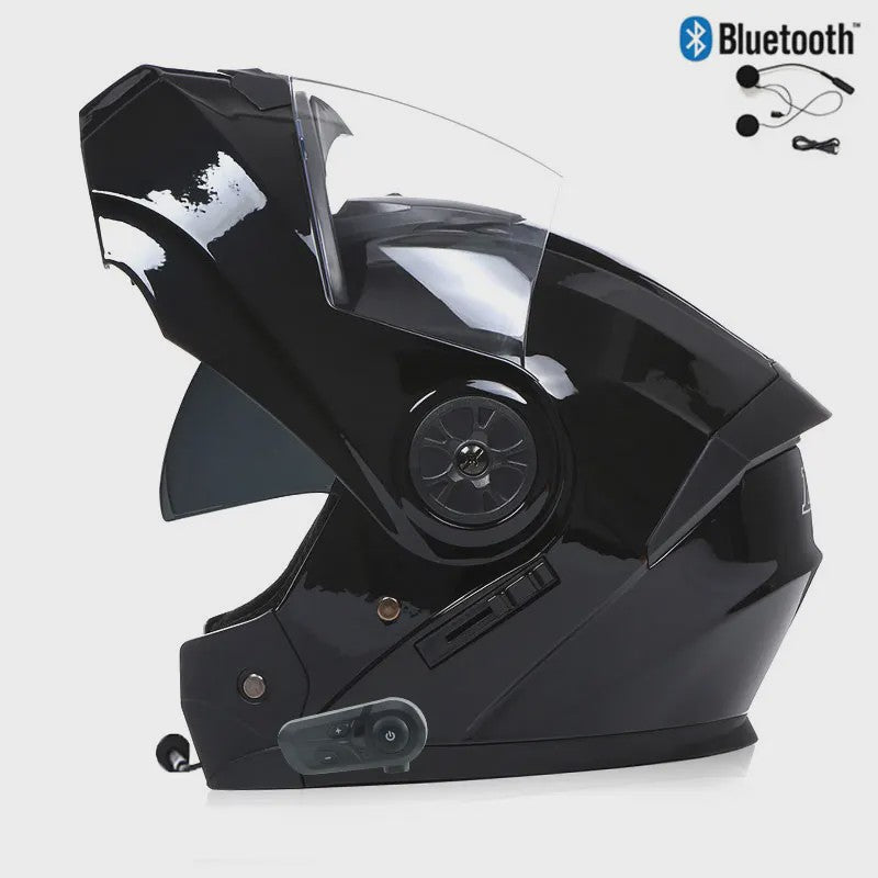 Modulaire Motorhelm Unisex met Dubbel Vizier & Bluetooth - DOT Gecertificeerd