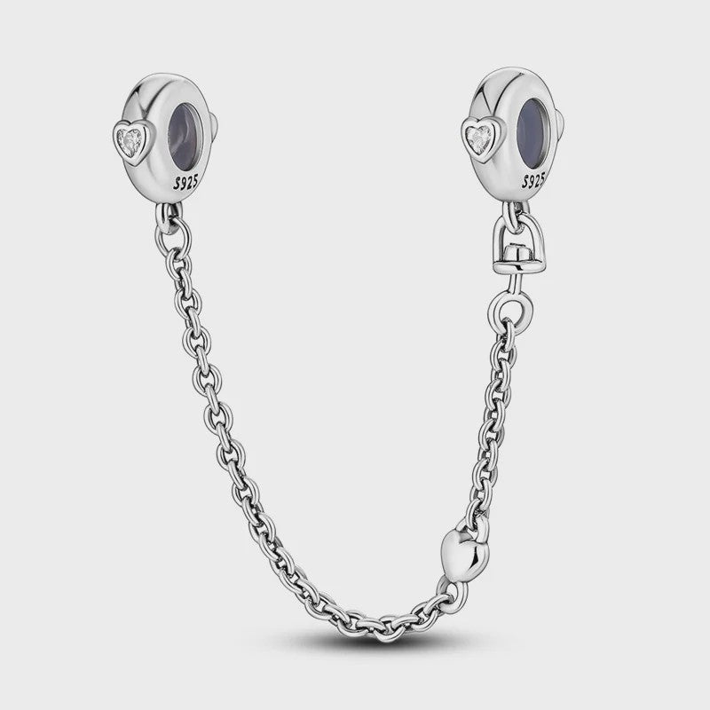 925 Sterling Zilveren Veiligheidsketting Bedel voor Armbanden - Maan, Ster, Vlinder, Hart
