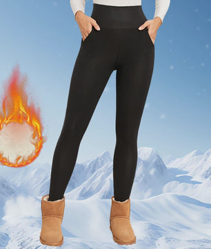 Dames Fleece Leggings - Hoge Taille, Thermo, Flared Model voor Winter & Casual