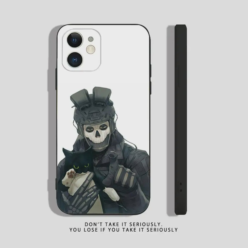 Call of Duty Ghost iPhone Hoesje - Zwart Siliconen Shockproof Beschermhoes