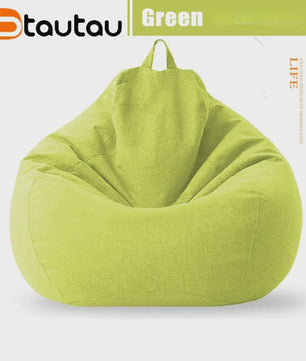 70cm Gevulde Beanbag Sofa van Katoen Linnen - Comfortabele Loungestoel voor Ontspanning