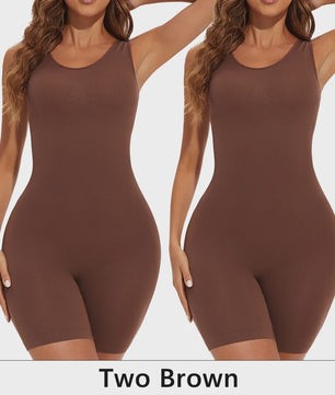 Naadloze Body Shaper Bodysuit met Brede Bandjes - Volledige Compressie & Dij Slimming