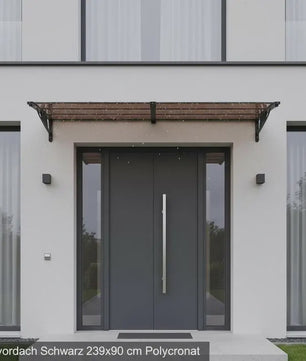 Polycarbonaat Deur Luifel met Aluminium & ABS Frame - Weerbestendig en Eenvoudig te Installeren