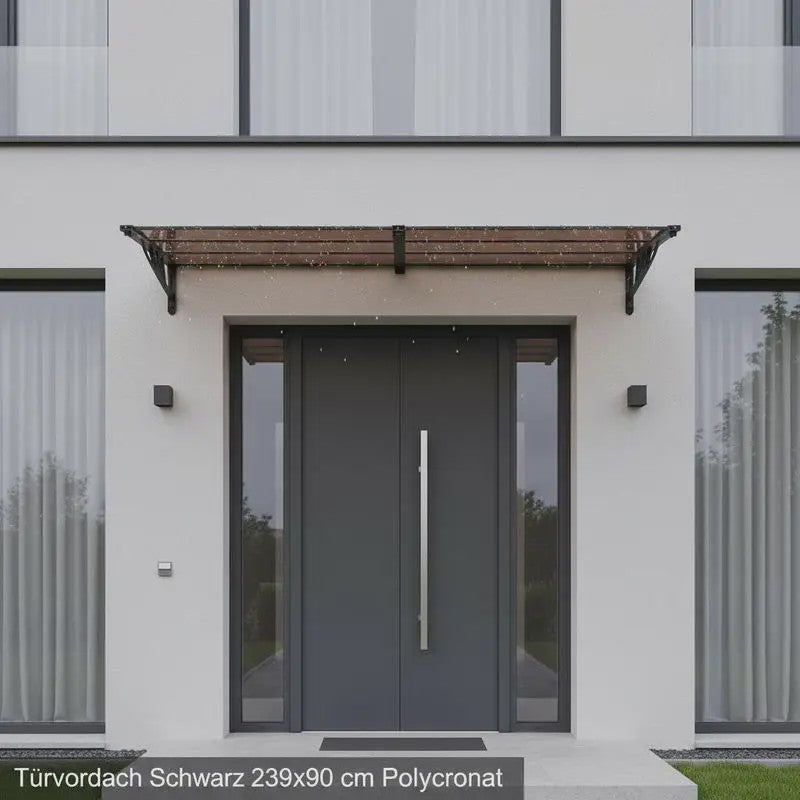 Polycarbonaat Deur Luifel met Aluminium & ABS Frame - Weerbestendig en Eenvoudig te Installeren