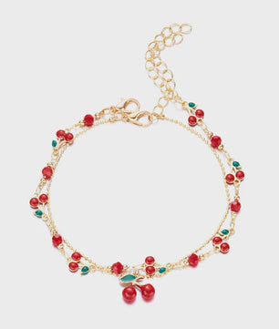 Vintage Boho Ankelbandje met Hartjes & Kristallen - Kleurrijk Zomer Sieraden voor Dames