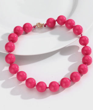 Trendy Multicolor Statement Ketting met Grote Ronde Kralen - Handgemaakt