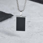 Stijlvolle RVS Hanger met Zwart Emaille - Geometric Dog Tag Ketting voor Mannen