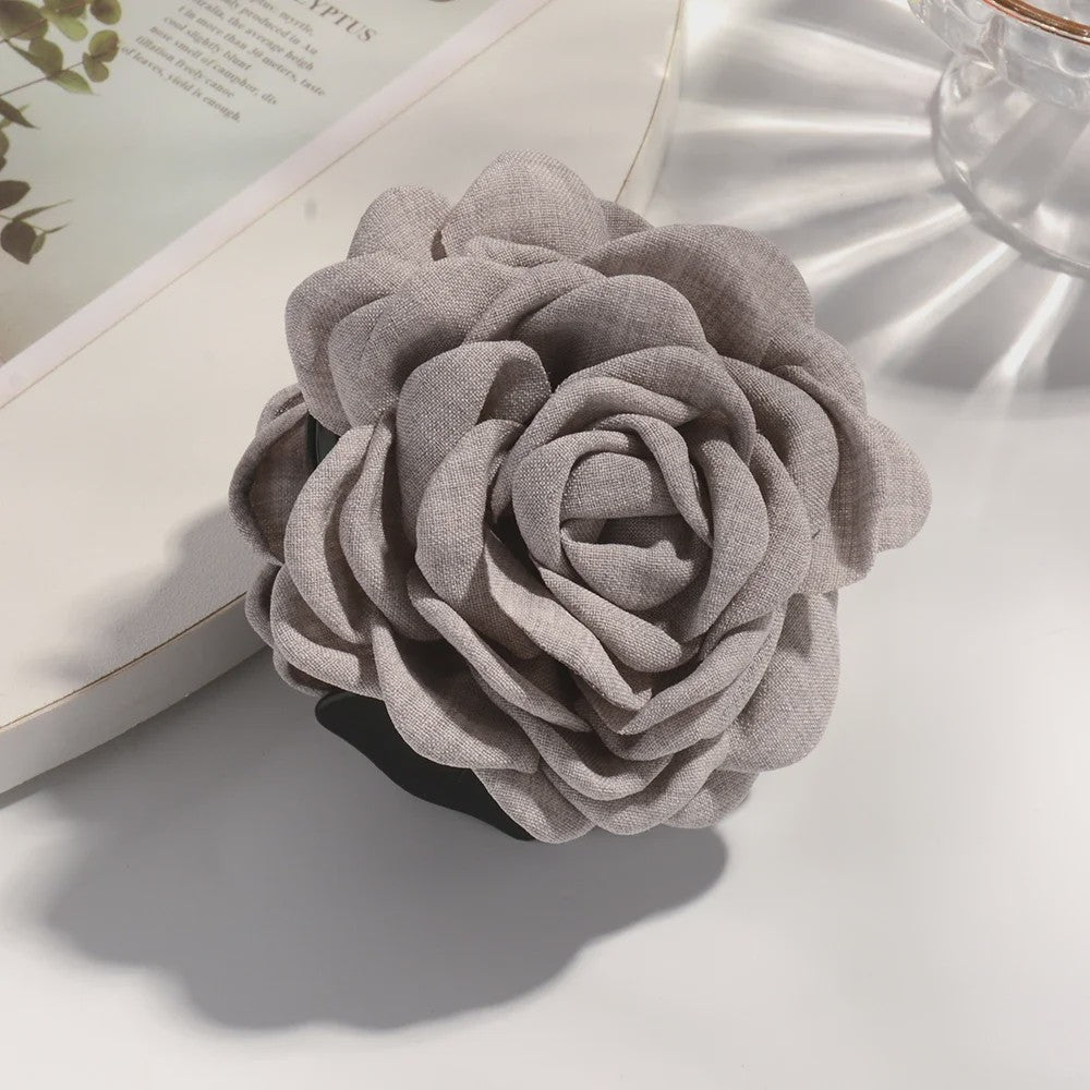 Bloem Haarclip Dames - Katoen Stof Rozen Klip - Medium Maat - Koreaanse Stijl Haarsieraad