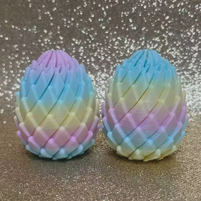 3D Geprint Draken Ei - Flexibel Stressverlichtend Speelgoed & Bureau Decoratie