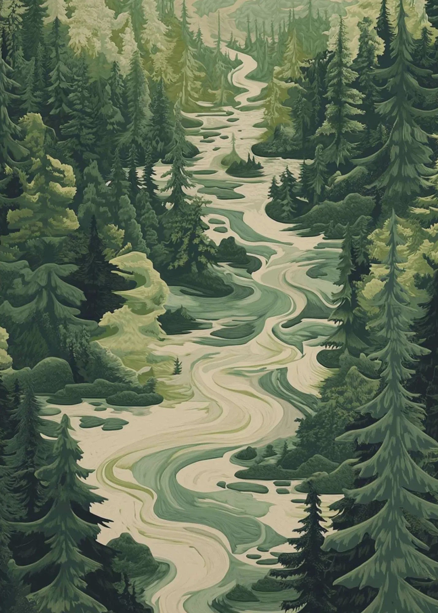 Japanse Canvas Poster: Zen Bos, Koi Vis & Kraanvogel - Sfeervolle Wanddecoratie