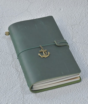 Leren Reisdagboek Navulbaar - Handgemaakt Retro Notitieboek voor Schrijven, Tekenen & Cadeau