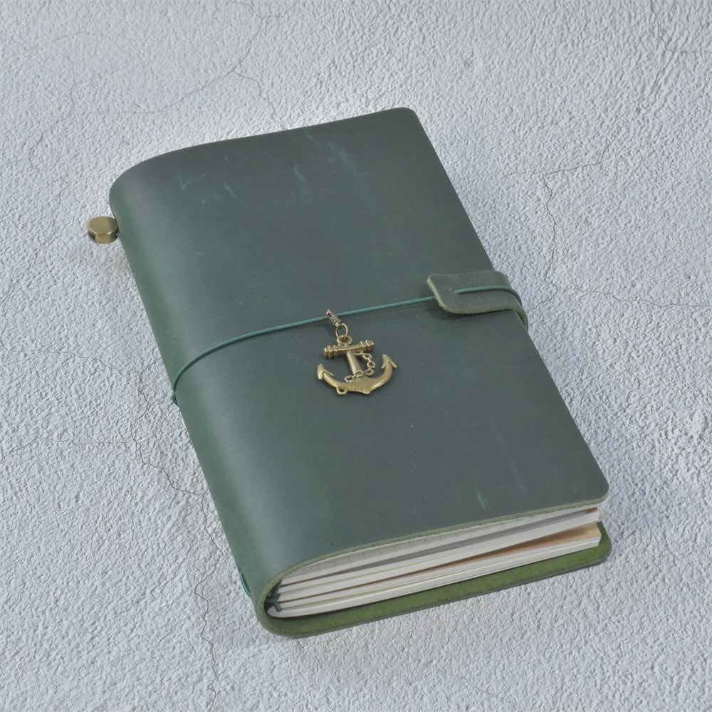 Leren Reisdagboek Navulbaar - Handgemaakt Retro Notitieboek voor Schrijven, Tekenen & Cadeau