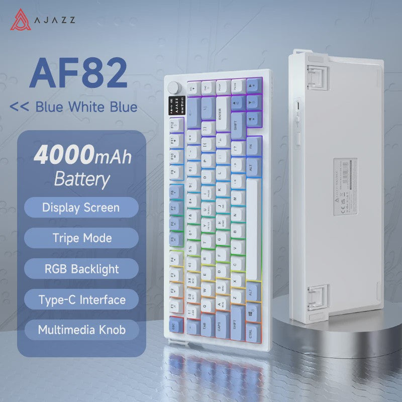AJAZZ AF82 75% Draadloos Gaming Toetsenbord met Display, RGB & 4000mAh Batterij