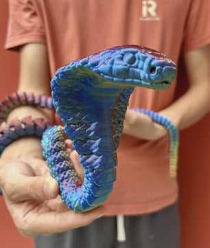 Flexibele 3D Geprinte Cobra Statue - Kleurrijk & Buigzaam - 90cm & 130cm - Uniek Cadeau
