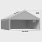 12x20 FT Carport Vervangingsdak - Waterdicht & UV-bestendig Garage Tentzeil met Zijwanden