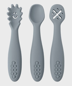 3-delige Siliconen Baby Bestek Set: Lepel & Vork voor Peuters