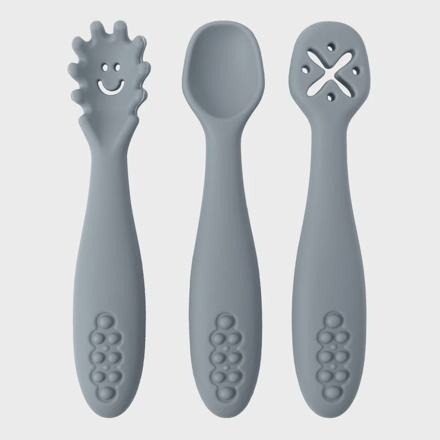3-delige Siliconen Baby Bestek Set: Lepel & Vork voor Peuters