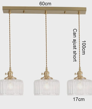 Vintage Groene Glazen Hanglamp - Nordic Stijl, Koperen Accent