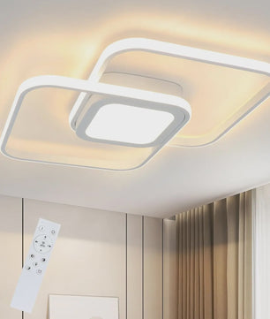 Moderne Zwarte LED Plafondlamp 48W Dimbare met Afstandsbediening & Kleurtemperatuur 3000K-6500K
